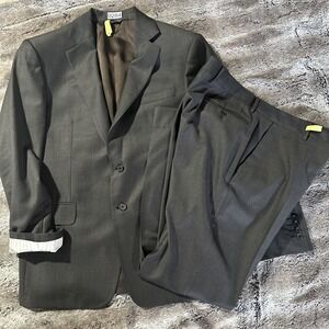 John Varvatos Men's Suit Chocolate Brown Italy Super 110's 100% Wool 44R 36x30